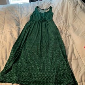 Racer back maxi dress. Green dress